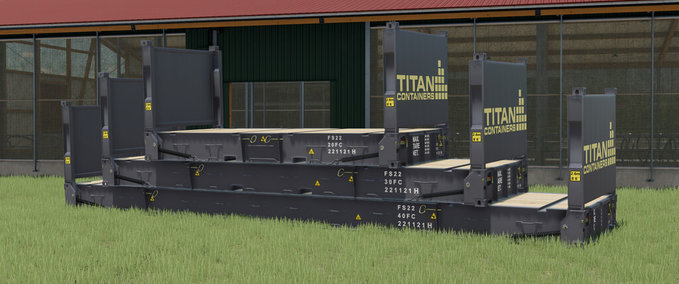 Container & Mulden Titan Flachbett-Container Landwirtschafts Simulator mod
