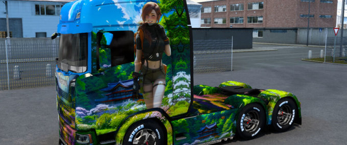 ets Scania Traveling Woman Skin v Trucks Scania Skins Mod für Eurotruck Simulator