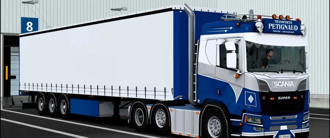 Trucks Scania R580 "Petignaud Transports" + Trailer - 1.47 Eurotruck Simulator mod