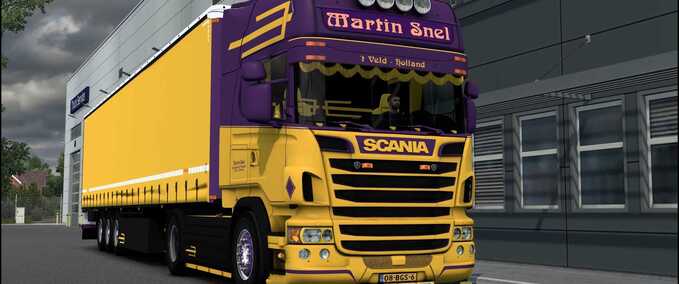 Trucks Scania R450 + Trailer Martin Snel - 1.47 Eurotruck Simulator mod