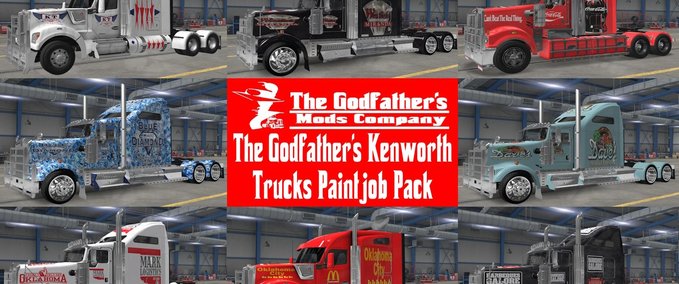 Skins The Godfather's Kenworth Trucks Skins Pack American Truck Simulator mod