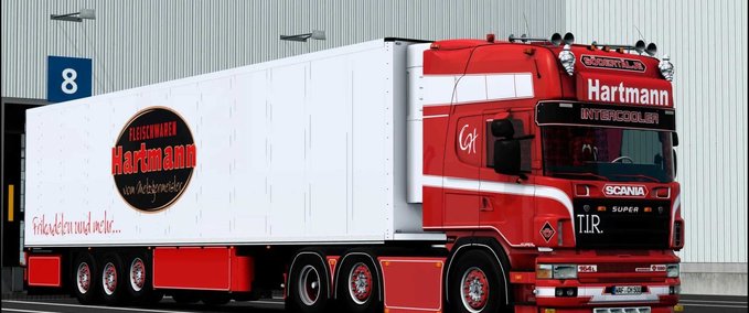 Trucks Scania 164L 580 4-Series + Trailer “Hartmann” - 1.47 Eurotruck Simulator mod