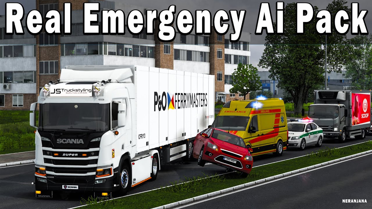 Real Emergency Vehicles in Traffic Pack v1.0 by Cip 1.35.x - Thumbnail 1