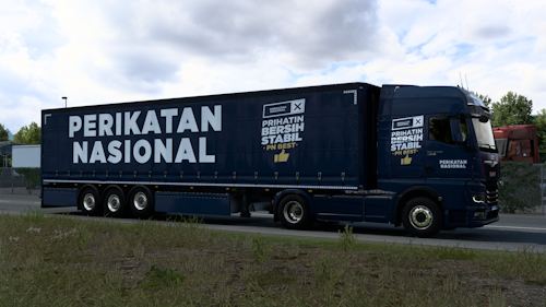 MAN TGX 2020 & SCS Curtainsider Trailer Perikatan Nasional Combo Skin thumbnail 3