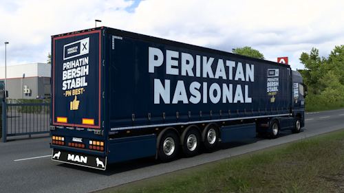 MAN TGX 2020 & SCS Curtainsider Trailer Perikatan Nasional Combo Skin thumbnail 2
