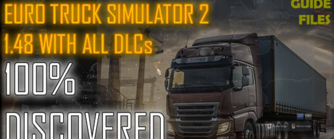 100% Opened Map in ETS2 1.48 Profile will all DLC Mod Image