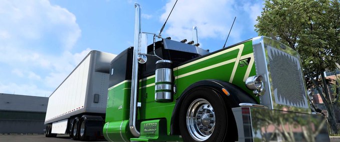 Skins Pinga Truck Black and Green Skin  American Truck Simulator mod