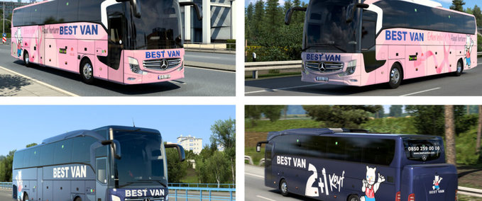 Trucks Mercedes-Benz Travego 16 SHD – Best Van Turizm Skin Eurotruck Simulator mod
