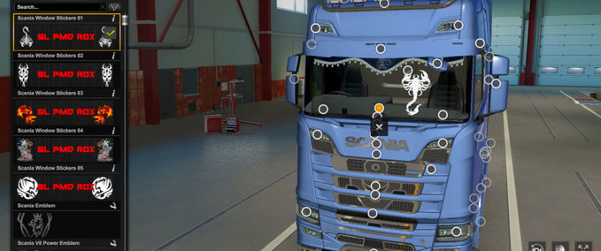 Trucks Scania Window Stickers Eurotruck Simulator mod