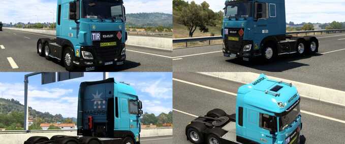 Trucks DAF XF BY RODONITCHO MODS MAERSK SKIN #2.0  Eurotruck Simulator mod