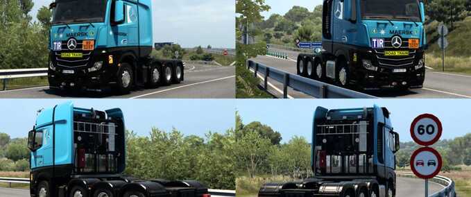 Trucks MERCEDES-BENZ NEW ACTROS BY RODONITCHO MODS MAERSK SKIN #2.0 Eurotruck Simulator mod