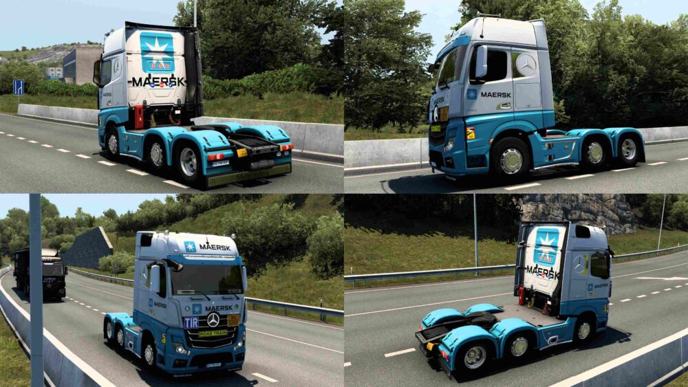 MERCEDES-BENZ NEW ACTROS BY RODONITCHO MODS MAERSK SKIN #1.0 