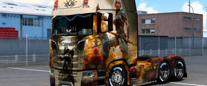Trucks Scania Warrior Girl Skin Eurotruck Simulator mod
