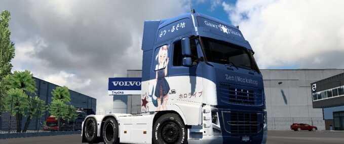 Trucks Pendragon Volvo FH9 Gawr Gura Skin By Zen Workshop Eurotruck Simulator mod