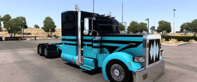 Skins Pinga Truck Black and Blue Skin - 1.48 American Truck Simulator mod