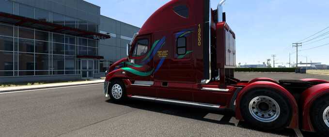 Skins Ruda Cascadia 72 Red Skin  American Truck Simulator mod
