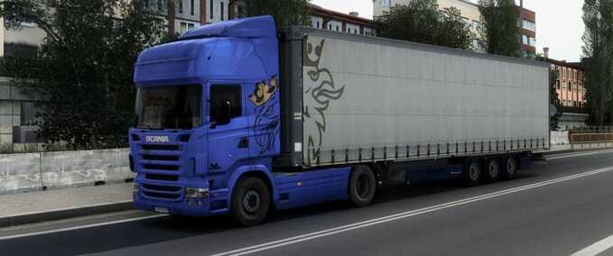 Trucks Scania R (RJL) and Krone MegaLiner Used Skins Combo  Eurotruck Simulator mod