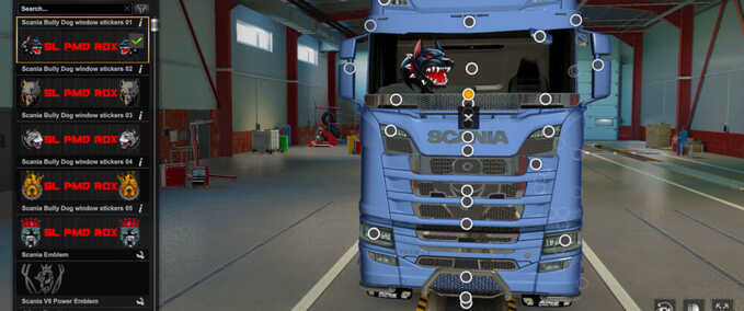 Trucks Scania Bully Dog Window Stickers Eurotruck Simulator mod
