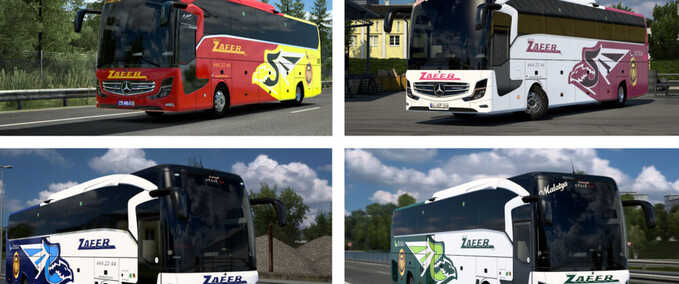 Trucks Mercedes-Benz New Travego 16 SHD – Malatya Zafer Turizm 77.Yıl SkinPack-1 Eurotruck Simulator mod