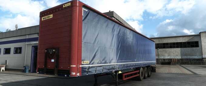 Trailer Wielton Curtain Master Blue Curtain Skin Eurotruck Simulator mod