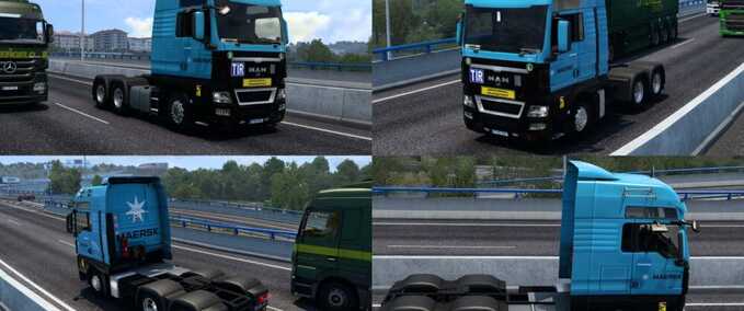 Trucks MAN TGX EURO 5 MAERSK SKIN BY RODONITCHO MODS #2.0 Eurotruck Simulator mod