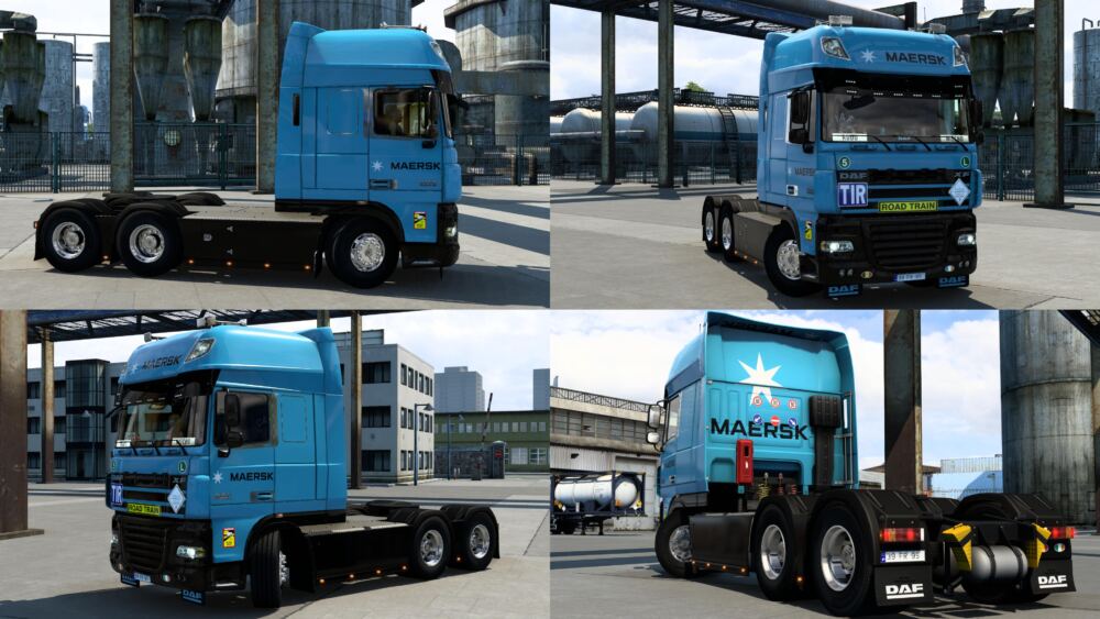 DAF XF 105 MAERSK SKIN BY RODONITCHO MODS #2.0