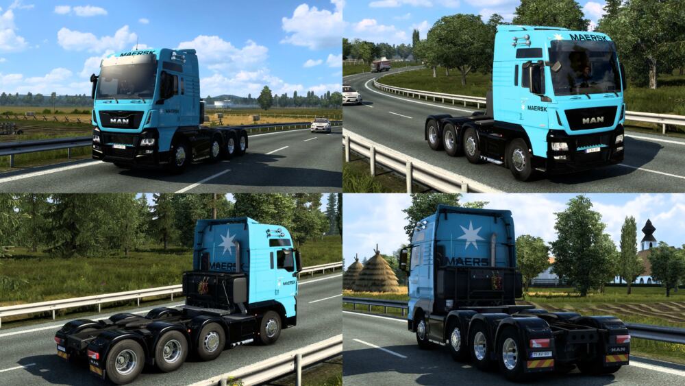MAN TGX EURO 6 MAERSK SKIN BY RODONITCHO MODS #2.0