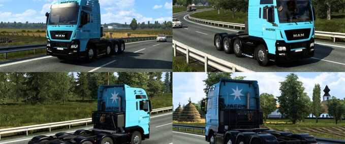 Trucks MAN TGX EURO 6 MAERSK SKIN BY RODONITCHO MODS #2.0 Eurotruck Simulator mod