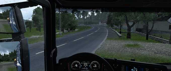 Trucks Enhaced Rain Droplets and Better Tires Water Spray Eurotruck Simulator mod