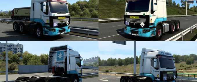 Trucks RENAULT PREMIUM MAERSK SKIN BY RODONITCHO MODS #1.0 Eurotruck Simulator mod
