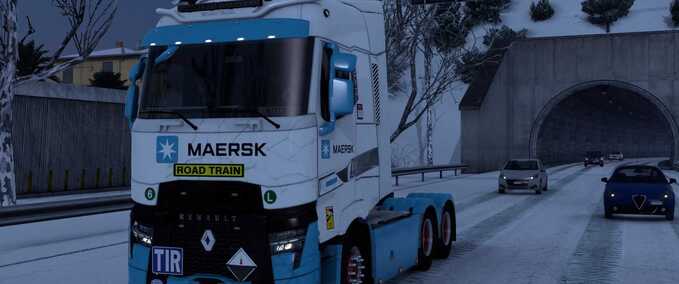 Trucks RENAULT T MAERSK SKIN #1.0 Eurotruck Simulator mod