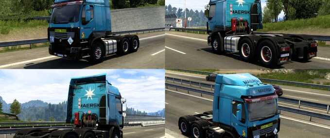 Trucks RENAULT PREMIUM MAERSK SKIN BY RODONITCHO MODS #2.0 Eurotruck Simulator mod
