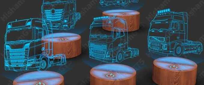 Mods Hologram Truck Interior Light Addon  Eurotruck Simulator mod