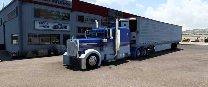 Skins 389 Pinga White - Blue Skin American Truck Simulator mod