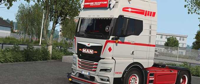 Trucks MAN TGX 2020 Grey - Red Skin Eurotruck Simulator mod