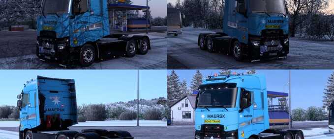 Trucks RENAULT T MAERSK SKIN BY RODONITCHO MODS #2.0 Eurotruck Simulator mod