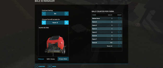 Gameplay Bale ID Manager Landwirtschafts Simulator mod