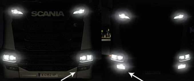 Trucks Scania NG Front Bumper Fog Lamps Eurotruck Simulator mod