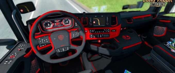Trucks Scania S&R CMI Black – Red Devil Interior Eurotruck Simulator mod