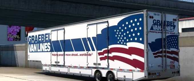 Trailer RD Moving Van Ownable - 1.48  American Truck Simulator mod