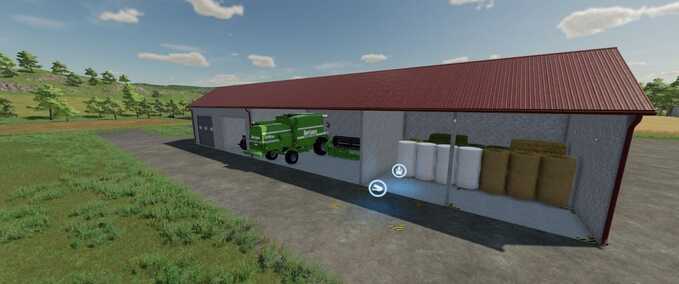 Schuppen Garage mit Ballenlager Landwirtschafts Simulator mod