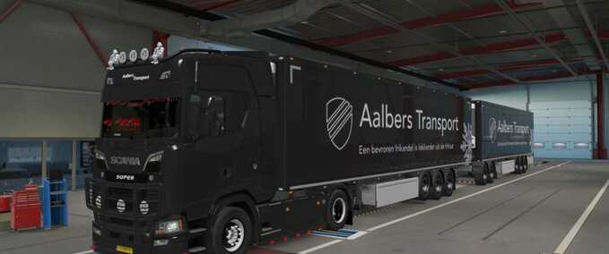 Trucks Aalbers Transport SCS Scania NG Truck + Trailer Skin Eurotruck Simulator mod