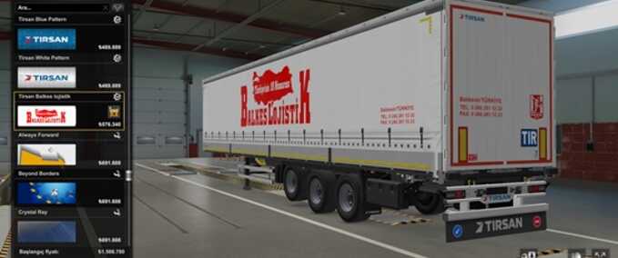 Trailer Tirsan Trailer Balkes Logistic Paintjob Eurotruck Simulator mod