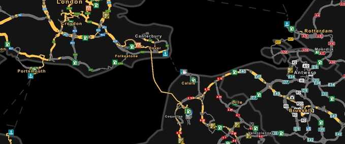 Mods Channel Tunnel Unhidden – Promods Addon - 1.48.5 Eurotruck Simulator mod