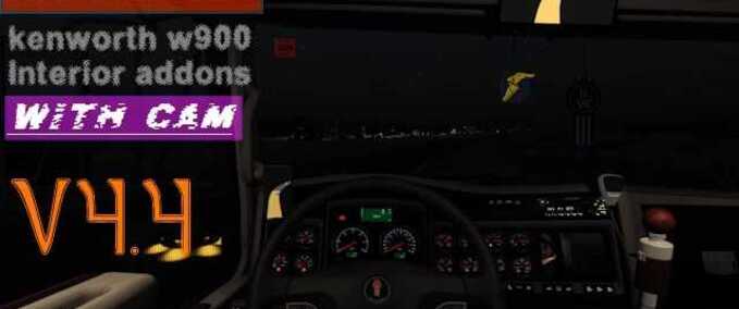 Trucks Kenworth W900 Interior Addons (with cam) - 1.48.5 American Truck Simulator mod