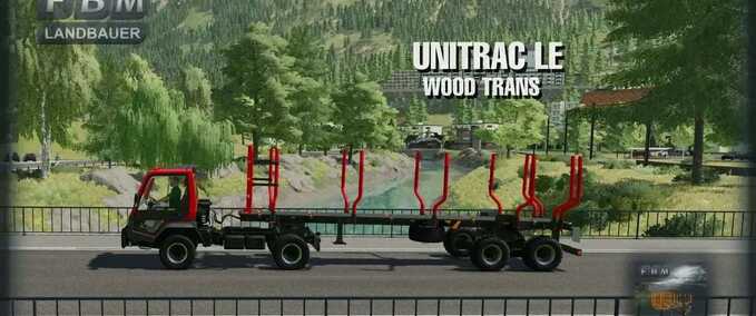 Anhänger Unitrac Holz Trans Anhänger Landwirtschafts Simulator mod