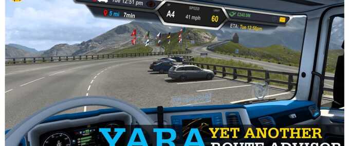 Trucks YARA – Yet Another Route Advisor Eurotruck Simulator mod