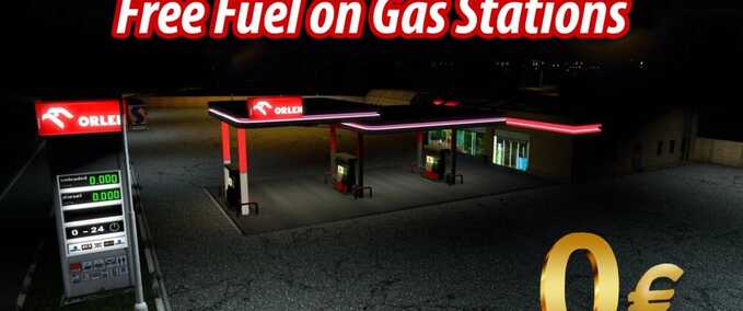 Mods Free Fuel on Gas Stations - 1.49 Eurotruck Simulator mod