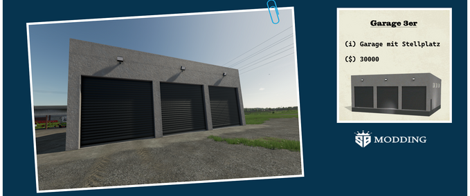 Platzierbare Objekte FS22_Garage_3er Landwirtschafts Simulator mod