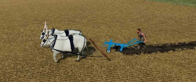 Pflüge Ein Kopfpflug für ein Pferd und einen Ochsen Landwirtschafts Simulator mod